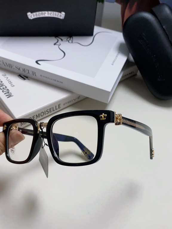 Chrome Hearts Chrome Hearts 2024 new retro black eyeglasses frames men's Japanese literature thick frame anti-blue light flat glasses rectangular myopia glasses