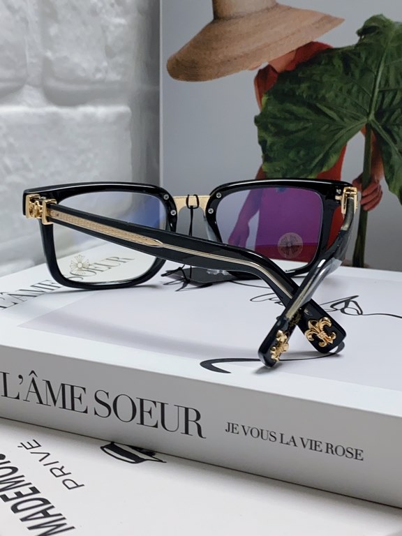 Chrome Hearts Chrome Hearts 2024 new retro black eyeglasses frames men's Japanese literature thick frame anti-blue light flat glasses rectangular myopia glasses