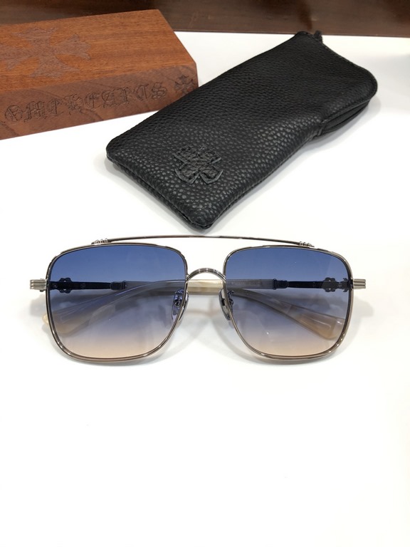 New sunglasses CHROME HEARTSuper good goods thick titanium plate  Simple luxury big brand style texture first-classCH8042 SIZE 57-17-150