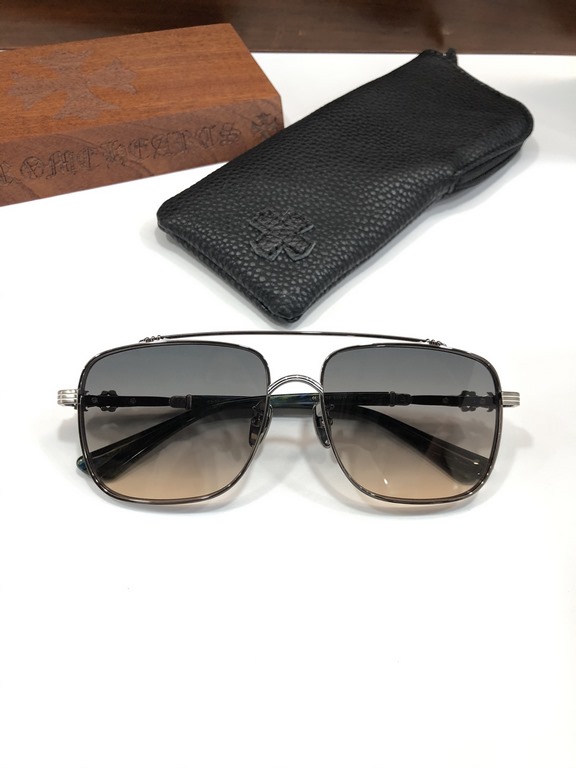 New sunglasses CHROME HEARTSuper good goods thick titanium plate  Simple luxury big brand style texture first-classCH8042 SIZE 57-17-150