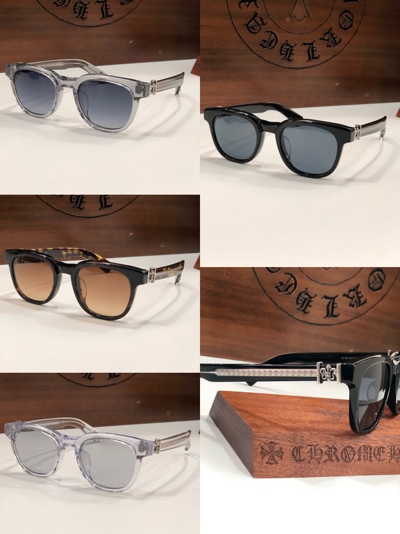 CHROME HEART!This year's must-have sunglasses   are cut from imported thick plate material and have a clean, three-dimensional surface.Exquisite Crocker heart hardware embellishment Personalized handsome fashion flavor i