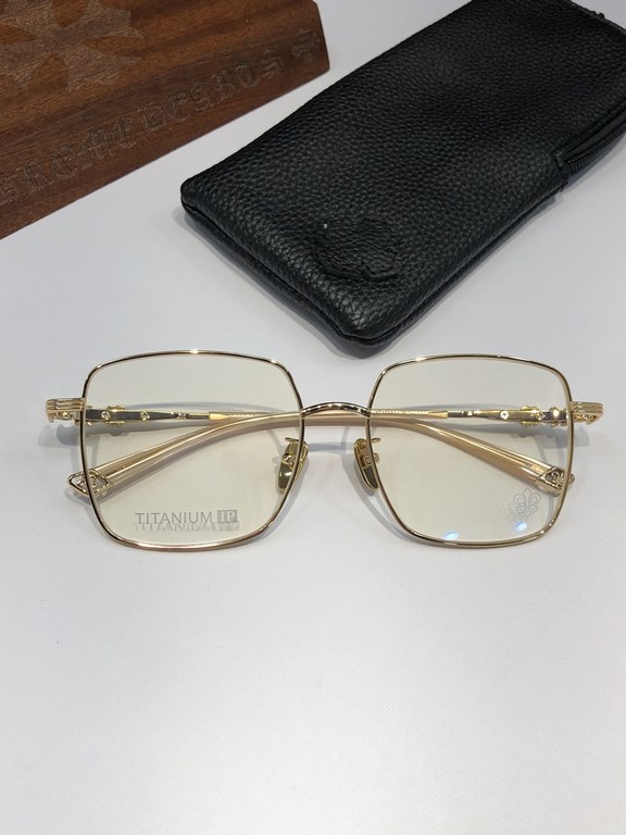 CHROME HEART   Titanium!Large frame with gold wire frame Ultra lightweight pure titanium!CH8244 SIZE 56-17-145