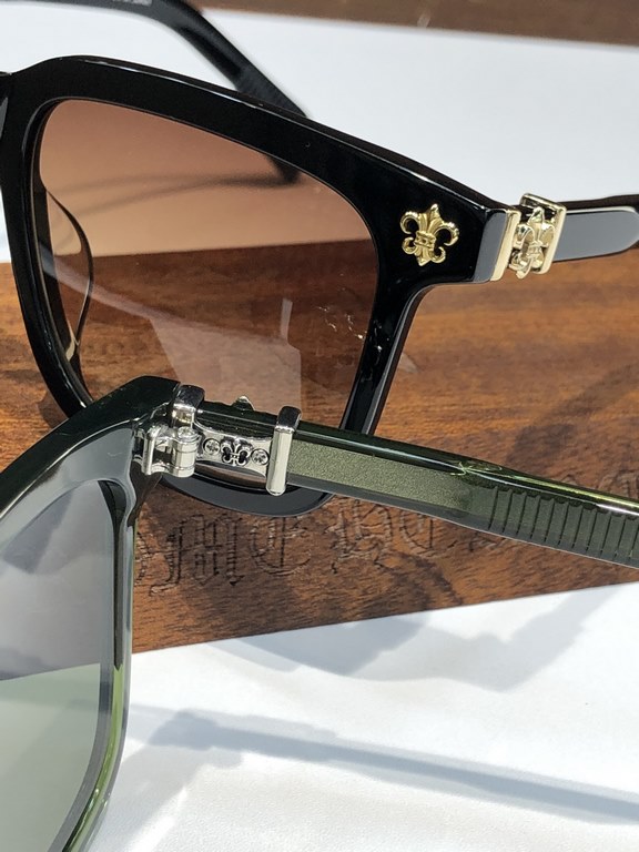 New sunglasses debut thick material handmade plate CHROME HEARTScout flower inlaid carved three-dimensional LOGO High-end perfectionCH8245 SIZE 56-18-154