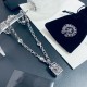 [Counter Quality] Chrome Hearts Croheart Classic Gift Box   Pendant Multi-Element Letter Necklace Bump Shape Different Floral Design Styles Presenting Distinctive Crosses The Scout Flower is the logo of Croheart, so it i