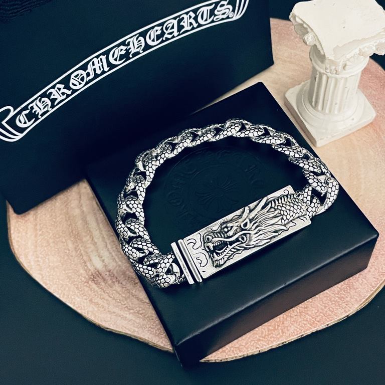 New counter crafted version Chrome He@rts Crocodile Heart Raptor Bracelet Duck Tongue Buckle Bracelet Original replica Pure handmade ～ genuine open mold   Trendy fashion must men and women can wear Couple's models the sa