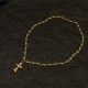 Crocus Heart Gold-Plated Stones Cross Chain SetLength50cm