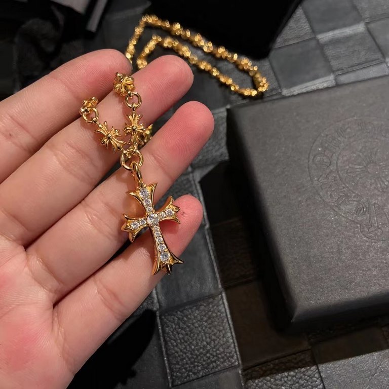 New Arrival]                Heart of Crocker Gold Diamond Necklace completely different from the market ordinary version of the original replica handmade ～ genuine open mold   Trendy fashion must men and women can wear c