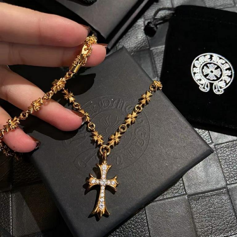 New Arrival]                Heart of Crocker Gold Diamond Necklace completely different from the market ordinary version of the original replica handmade ～ genuine open mold   Trendy fashion must men and women can wear c