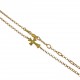 Crocus gold plated thin cross necklaceSterling silver, gold-plated, cross shape, pearl chain.Original molded Fresh and fashionable Rock and roll punk styleLength42cm