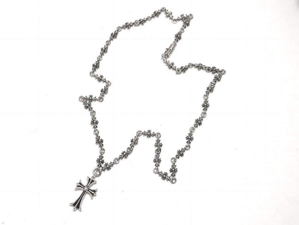 Genuine open chromehearts chromehearts necklace super hot old fixed chain cross necklace.Length 55cm.Weight 30g