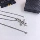 Dollar  with box packaging   CHROME HEARTS Crocus Double Crucifix Necklace. Fashionable and trendy criss-cross necklace in the brand's luxury style. Hip hop street style. High-end atmosphere. Chain length 68cm.