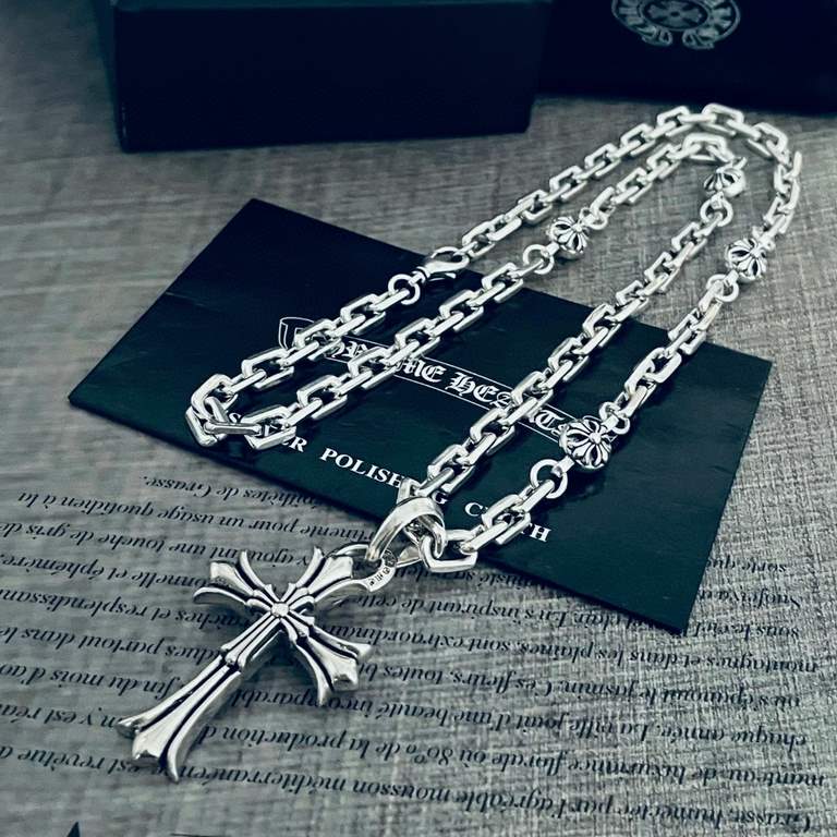 Counter version Chrome He@rts Crocentric Cross Pendant with multi-element combination necklace Original replica handmade ～ genuine open mold   Trendy fashion must men and women can wear Couple models with the same Rock p