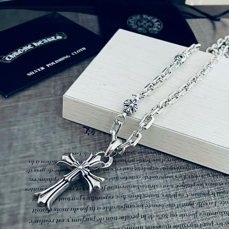 Counter version Chrome He@rts Crocentric Cross Pendant with multi-element combination necklace Original replica handmade ～ genuine open mold   Trendy fashion must men and women can wear Couple models with the same Rock p