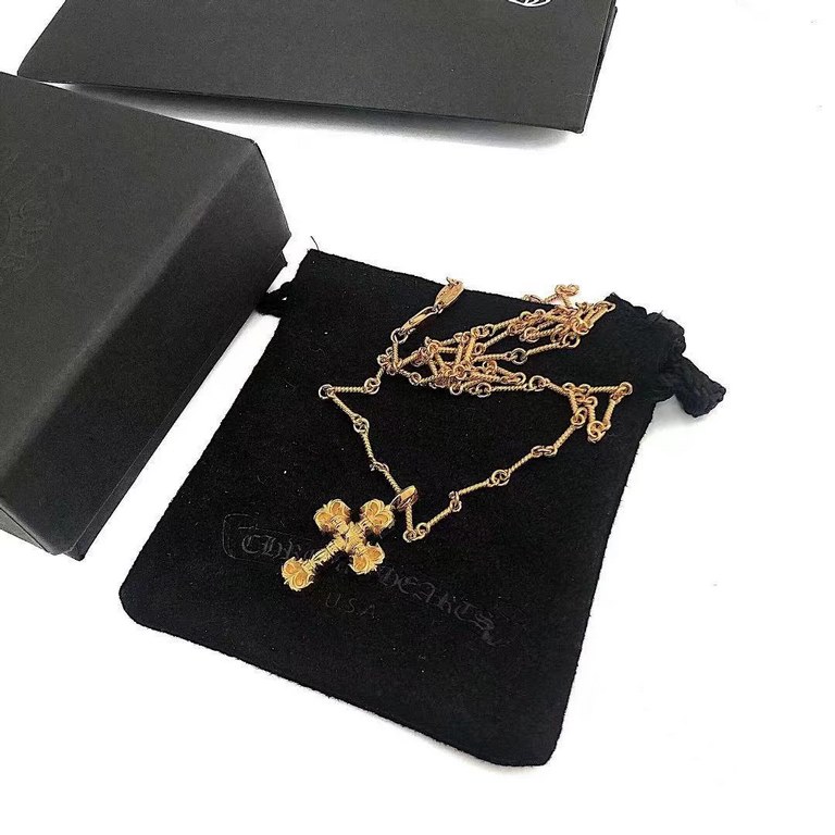 Crocus Heart Gold Plated Mini Flame Crucifix NecklaceClassic Crucifix shape Flame element Sterling silver with gold plating