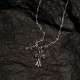 Heart of Croissant Black Diamond Size Cross NecklaceUnique style and design Classic elements are always sold outA must-have for all fashionistas. Consistent Zp material.