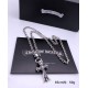 Chrome Hearts Crocs   Sterling Silver Double Cross Necklace Pendant