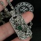 [Counter Quality] Chrome Hearts Croheart Classic Skull Emerald Pendant Scout Flower Necklace Bump shape different pattern design style presents distinctive Cross Scout Flower is Croheart's logo so more durable Authentic 