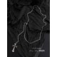 Korean version of the Dongdaemun fall and winter new Cro heart retro sweater chain cross necklace, S925 silver, personalized fashion, sweet and cool! bai84