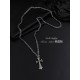 Korean version of the Dongdaemun fall and winter new Cro heart retro sweater chain cross necklace, S925 silver, personalized fashion, sweet and cool! bai84