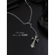 Korean version of the Dongdaemun fall and winter new Cro heart retro sweater chain cross necklace, S925 silver, personalized fashion, sweet and cool! bai84