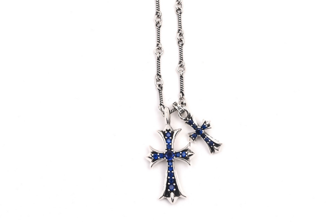 Heart of Krohm Aged Blue Diamond Size Cross NecklaceUnique style and design Classic elements are always sold outA must-have for all fashionistas. Consistent Zp material.