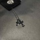 Crocus Black Silver Double Cross NecklaceElectroplated black with multiple layers of vacuum platingThe effect on the body is very good Hot models Cost-effective!