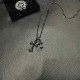 Crocus Black Silver Double Cross NecklaceElectroplated black with multiple layers of vacuum platingThe effect on the body is very good Hot models Cost-effective!