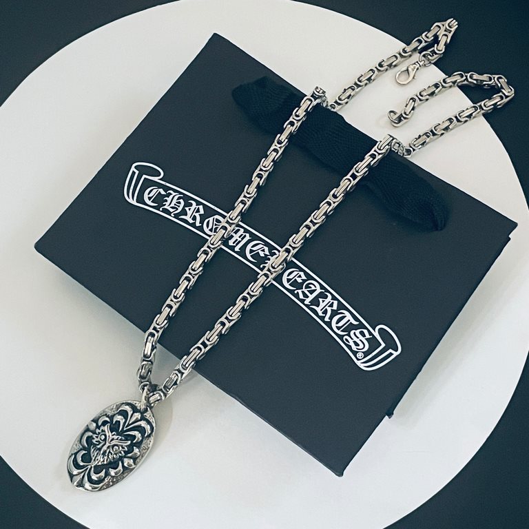 [Counter Quality] Chrome Hearts Croheart Classic Vintage Cat's Eye Tag Paper Clip Necklace Bump shape different floral design style to present a different Cross Scout flower is the symbol of Croheart so more durable Auth