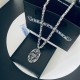 [Counter Quality] Chrome Hearts Croheart Classic Vintage Cat's Eye Tag Paper Clip Necklace Bump shape different floral design style to present a different Cross Scout flower is the symbol of Croheart so more durable Auth