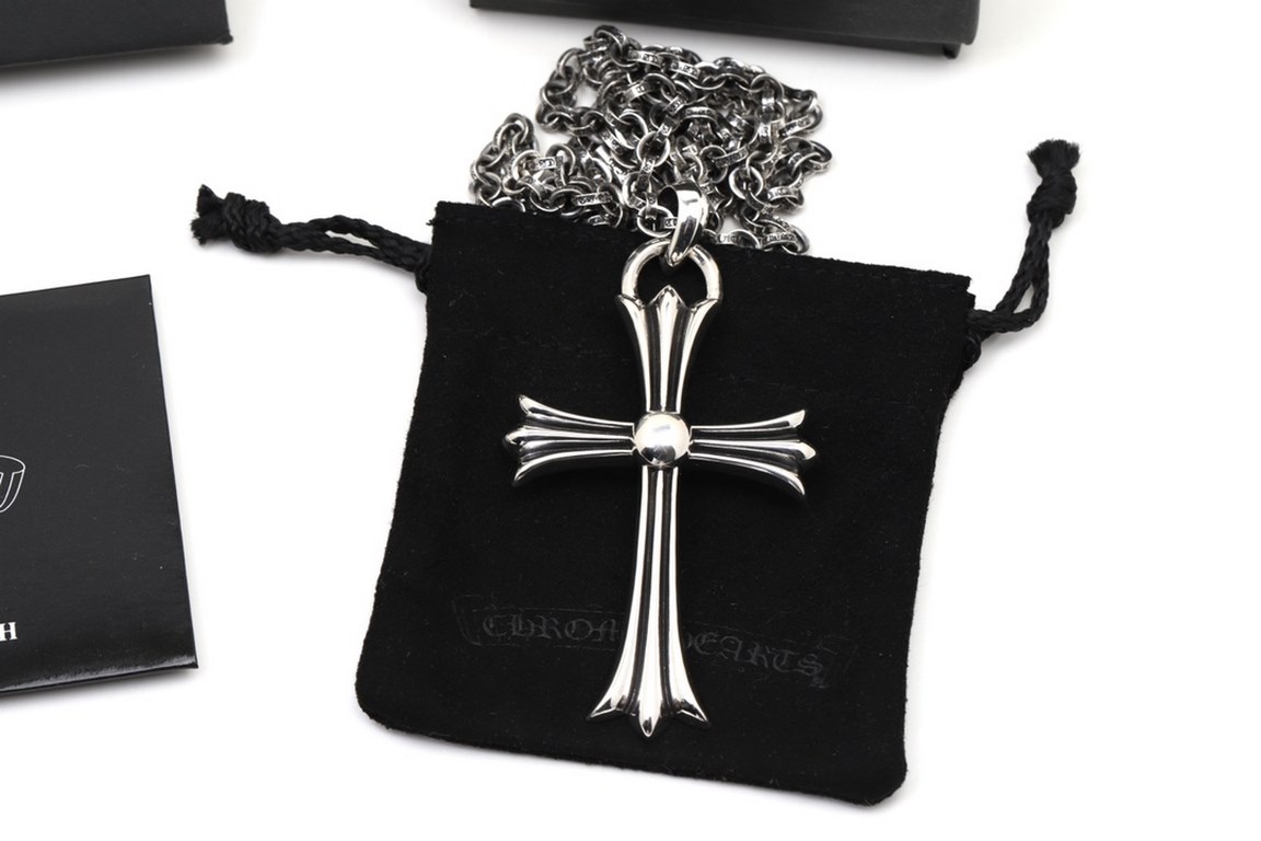 Counter new Chrome Hearts   Chrome Hearts Retro Classic Cross Pendant Classic Necklace Original craftsmanship Seiko quality Pure handmade ～ genuine open mold   Trendy fashion must Men and women can wear Couples models wi