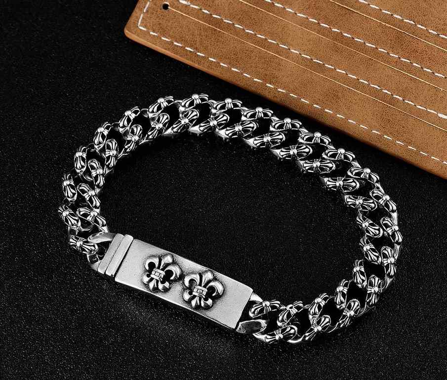 Chrome heartsNew Bracelet Double Scout Flower ClaspLength 20cm