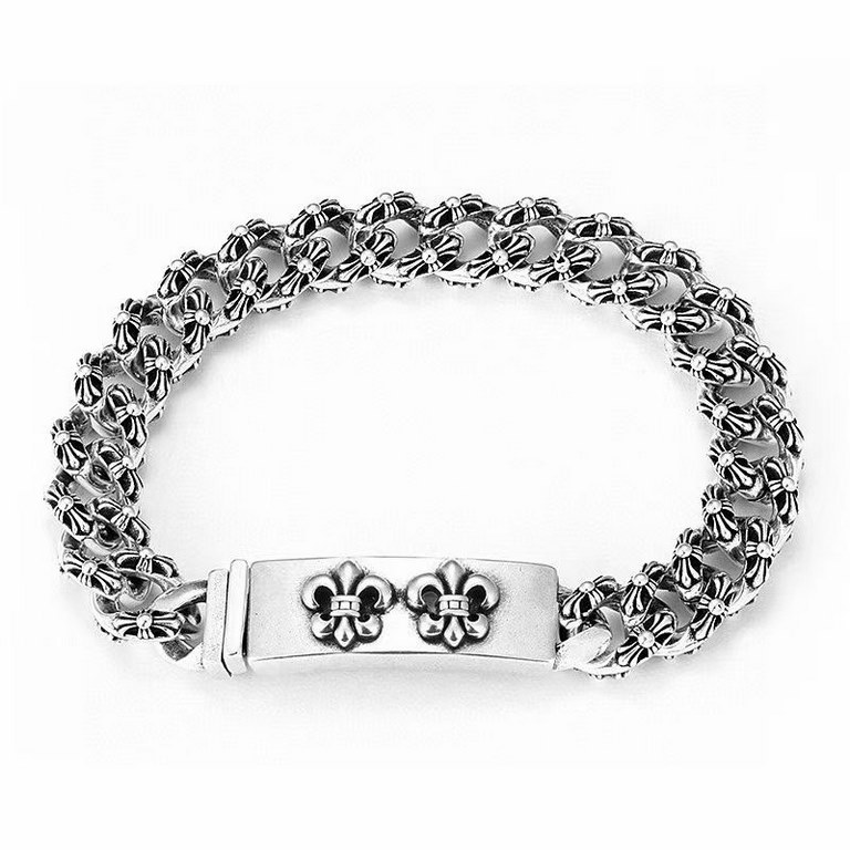 Chrome heartsNew Bracelet Double Scout Flower ClaspLength 20cm