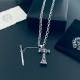 New counter new Chrome Hearts   Crow heart vintage skull sword pendant letters necklace original craftsmanship crafted quality pure handmade ～ genuine open mold   trend fashion must men and women can wear couples models 