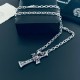 New counter new Chrome Hearts   Crow heart vintage skull sword pendant letters necklace original craftsmanship crafted quality pure handmade ～ genuine open mold   trend fashion must men and women can wear couples models 