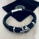 New Chrome He@rts Kroxin Classic Anchor  Leather Strap Bracelet ~ Genuine Open Mold   Trendy Fashion Essentials Men and Women Can Wear Couple's Models Same Rock Punk Thai Silver Style Retro Elements Trendy Hundreds of Of