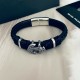 New Chrome He@rts Kroxin Classic Anchor  Leather Strap Bracelet ~ Genuine Open Mold   Trendy Fashion Essentials Men and Women Can Wear Couple's Models Same Rock Punk Thai Silver Style Retro Elements Trendy Hundreds of Of