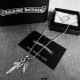 New counter crafted version Chrome He@rts Crocentric sword  feather pendant pearl chain retro necklace original replica pure handmade ～ genuine open mold   trend of fashion essential men and women can wear couples models