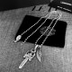 New counter crafted version Chrome He@rts Crocentric sword  feather pendant pearl chain retro necklace original replica pure handmade ～ genuine open mold   trend of fashion essential men and women can wear couples models