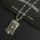 [Counter Quality] Chrome Hearts Croheart Classic Peach Heart A Tag Pendant Scout Flower Necklace Bump shape different floral design style presents distinctive Cross Scout Flower is Croheart's logo so more durable and dur