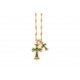 New Arrival]                Heart of Crocker Green Diamonds Cross Double Pendant Bamboo Necklace Completely different from the market ordinary version of the original replica handmade ～ genuine mold   trend fashion must 