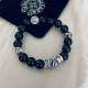 Counter version Crow heart Chrome He@rts onyx multi-element beads bracelet Kwon Chi-Lung star with the same style retro old style original reproduction pure handmade ～ genuine open mold   trend fashion essential men and 