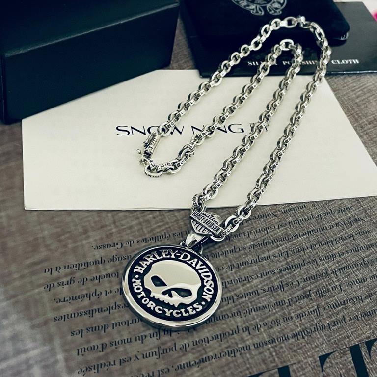 Chrome Hearts   Chrome Hearts Harley Skull Pendant Necklace Alphabet Necklace Pure handmade Imported production process Precision crafted ～authentic open mold   Trendy and fashionable must-have Men and women can wear Cou