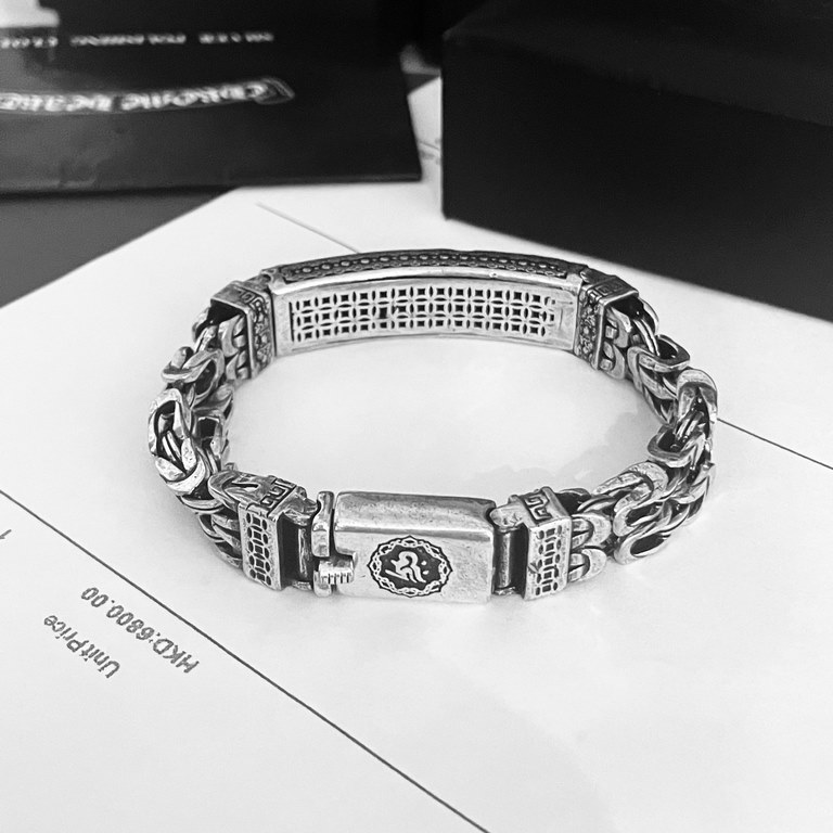 Counter new Chrome Hearts   Crowe heart six words of truth duck tongue bracelet Imported production process Precision quality Pure handmade ～ authentic open mold   trend fashion must have Men and women can wear Couple mo