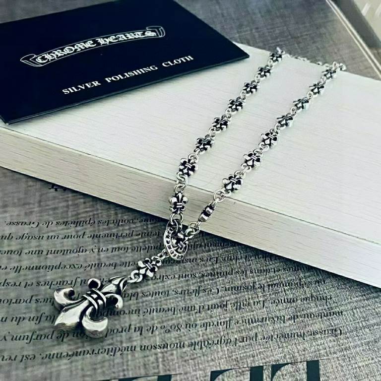 Chrome hearts   Crocs Scout Flower Necklace Adjustable Necklace Crafted quality Pure handmade ～ authentic open mold   Trendy fashion must have Men and women can wear Couple's models with the same style Rock punk Thai sil