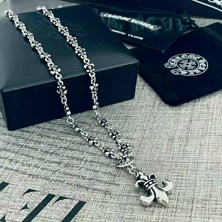 Chrome hearts   Crocs Scout Flower Necklace Adjustable Necklace Crafted quality Pure handmade ～ authentic open mold   Trendy fashion must have Men and women can wear Couple's models with the same style Rock punk Thai sil