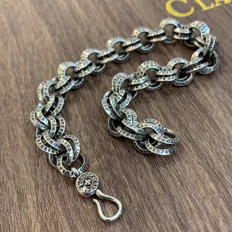 New version chromehearts Crocenter necklace letter bracelet Rock punk style Retro elements Trendy hundred with the official website with the same paragraph   CH Crocenter necklace male retro punk female Kwon Chi-Lung GD 