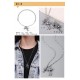 Crocus Double Cross NecklaceBamboo chain handmade Top quality crafted versionThe details are consistent and the inlays are perfect.KO market all ordinary quality New!