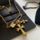 [Crocodile heart hipster must-have items] pin   cross necklace, diamond surface glossy, double-sided wearable, free to remove, too good-looking Wear it to blow up the whole street!