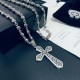 [Counter Quality] Chrome Hearts Croheart Classic Vintage Aged Cross Pendant Scout Flower Ball Necklace Bump shaped different floral design style to present a distinctive cross The Scout Flower is the logo of Chrome Heart