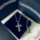 [Counter Quality] Chrome Hearts Croheart Classic Vintage Aged Cross Pendant Scout Flower Ball Necklace Bump shaped different floral design style to present a distinctive cross The Scout Flower is the logo of Chrome Heart